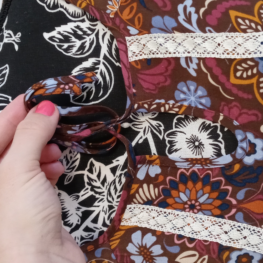🤎Matilda Jane🤎 - Brown/Cream/Blue Intermission Damask Print Dress - Picture 6 of 14